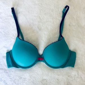 Aerie Harper Memory Foam T‑Shirt Bra – Lightly Lined Wireless Green 34B